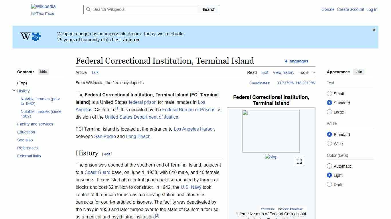 Federal Correctional Institution, Terminal Island - Wikipedia