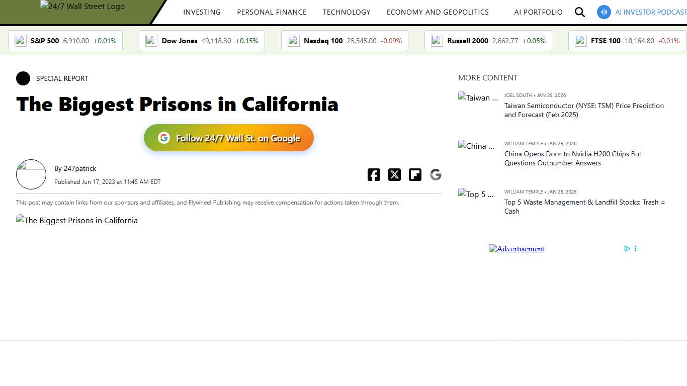 The Biggest Prisons in California - Page 8 of 9 - 24/7 Wall St.